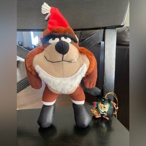 ❤️4 for $25❤️ Vintage Looney tunes -‎ Tasmanian devil plush and ornament